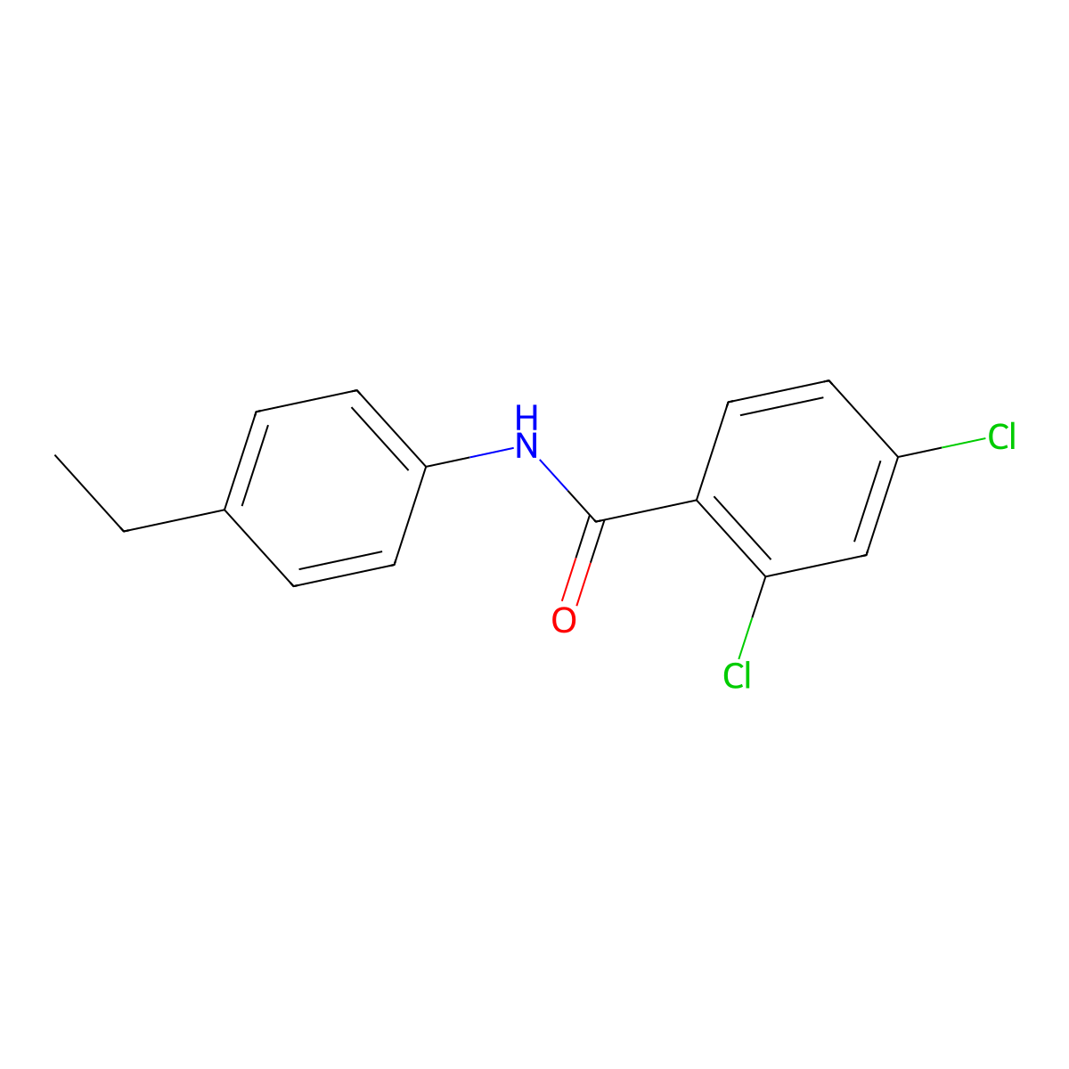 2,4-dichloro-N-(4-ethylphenyl)benzamide molecular structure, CAS 200710-76-5
