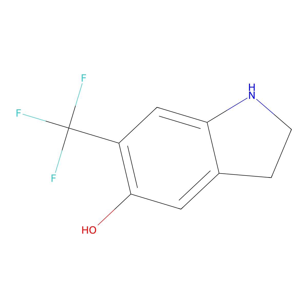 6-(Trifluoromethyl)indolin-5-ol molecular structure, CAS 200711-19-9