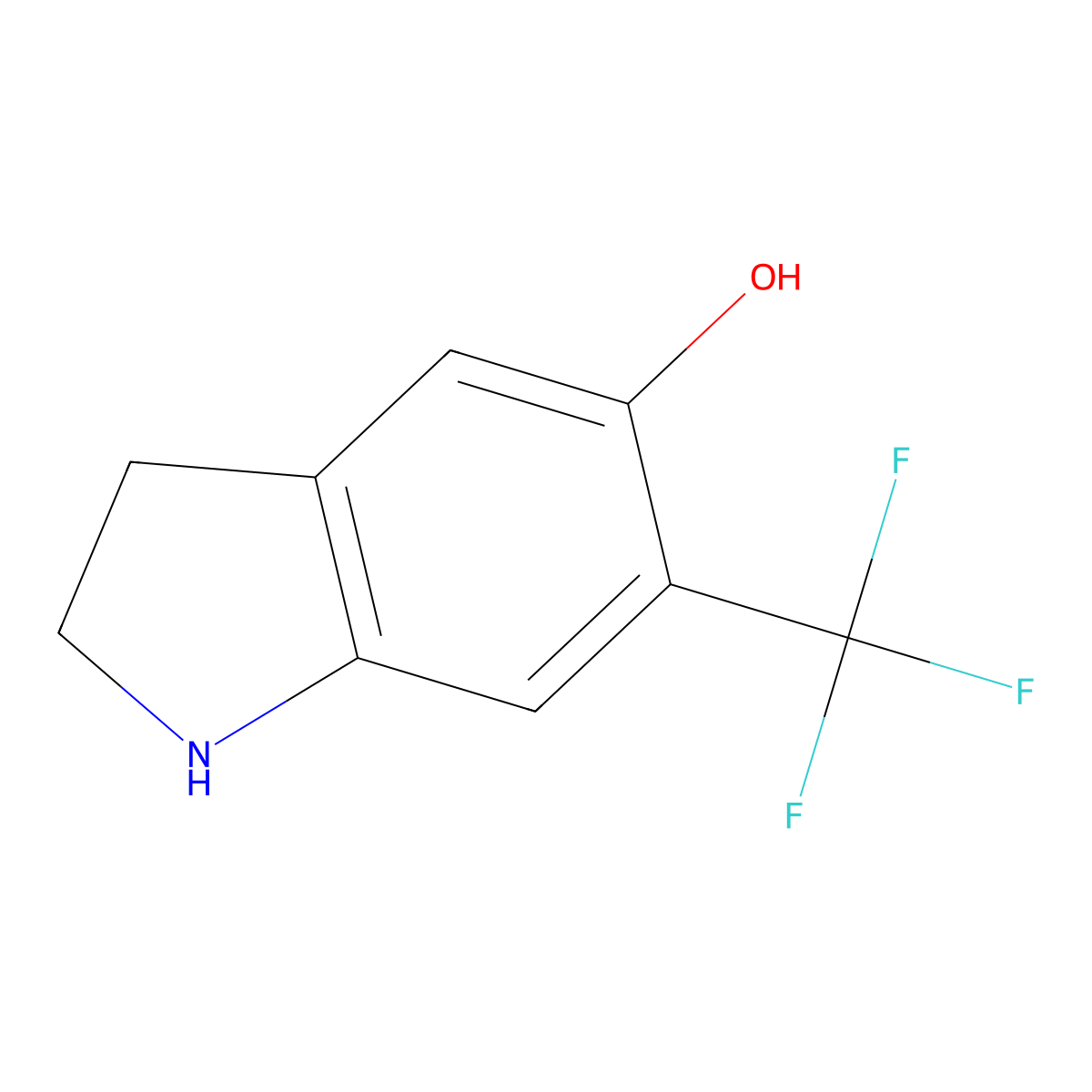 6-(Trifluoromethyl)indolin-5-ol molecular structure, CAS 200711-19-9