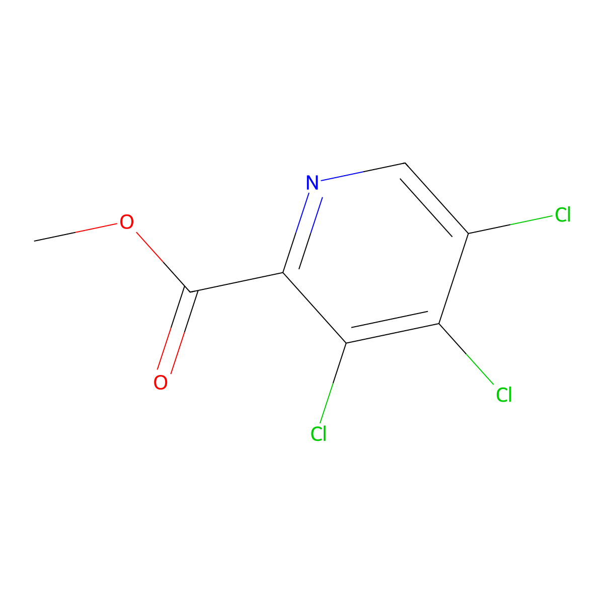Methyl 3,4,5-trichloropyridine-2-carboxylate molecular structure, CAS 200711-45-1
