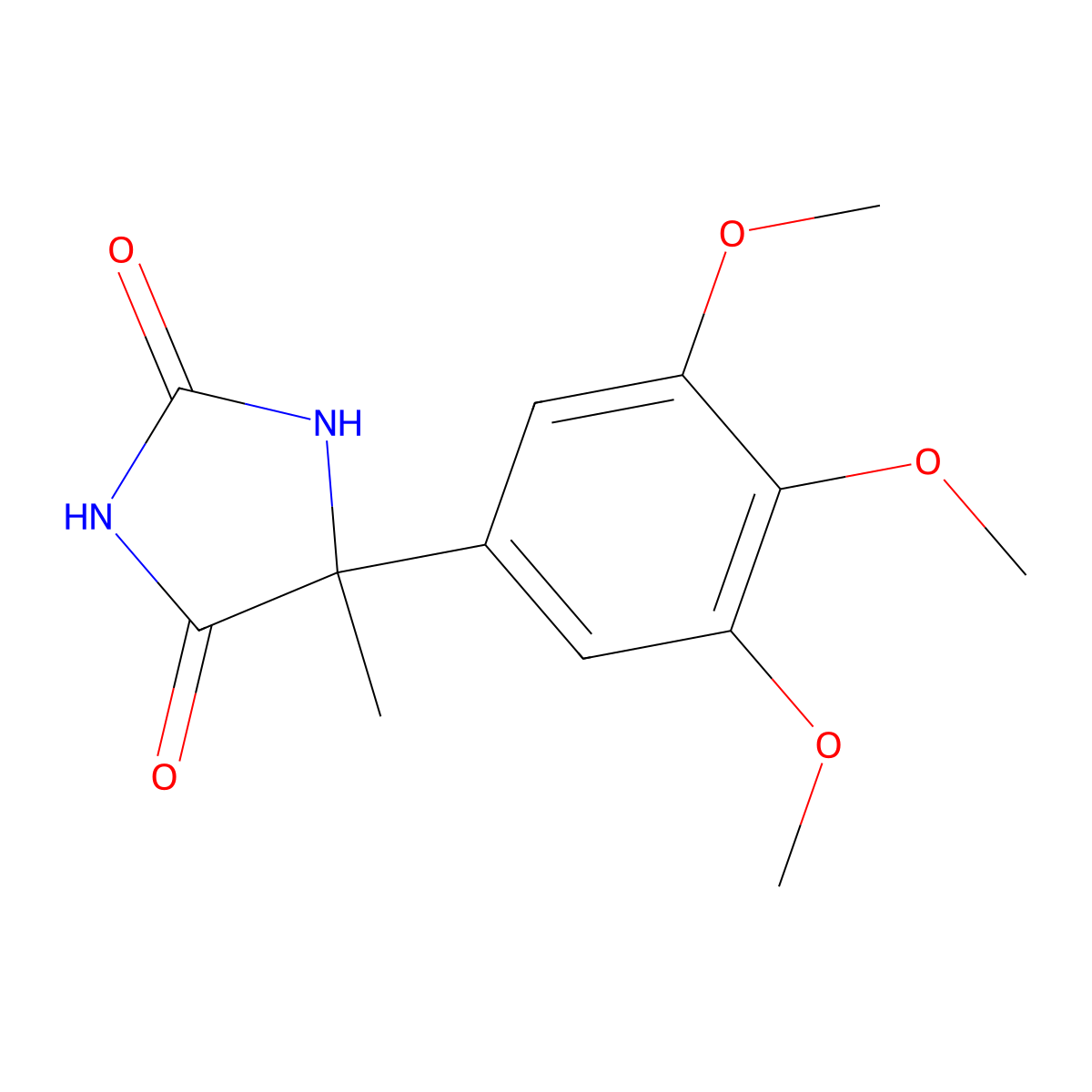 5-Methyl-5-(3,4,5-trimethoxyphenyl)imidazolidine-2,4-dione molecular structure, CAS 200711-60-0