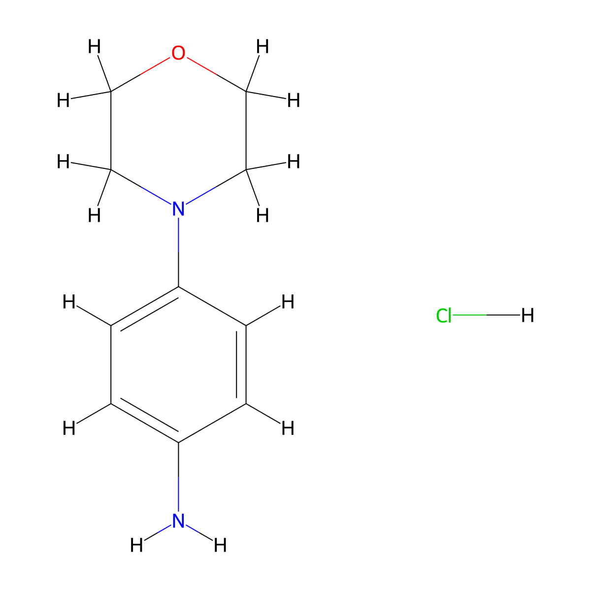 4-Morpholinoanilinehydrochloride molecular structure, CAS 200711-87-1