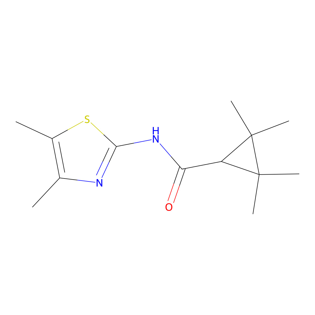 2-(4,5-Dimethyl(1,3-thiazolin-2-ylidene))-1-(2,2,3,3-tetramethylcyclopropyl)-2-azaethan-1-one molecular structure, CAS 2007116-56-3
