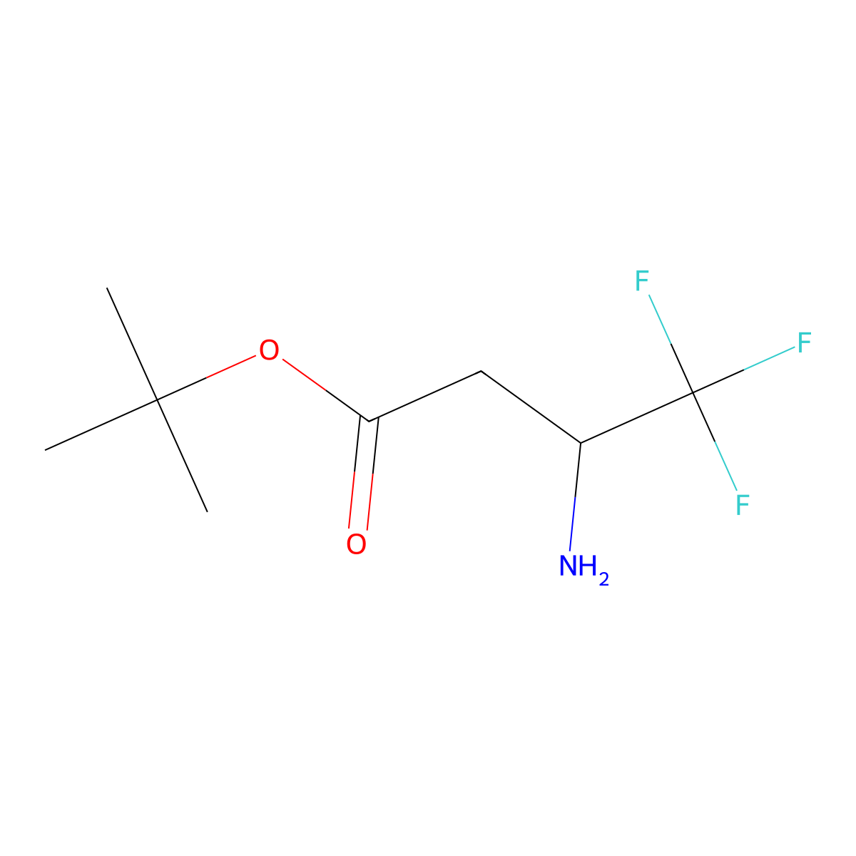 Tert-butyl 3-amino-4,4,4-trifluorobutanoate molecular structure, CAS 2007121-57-3