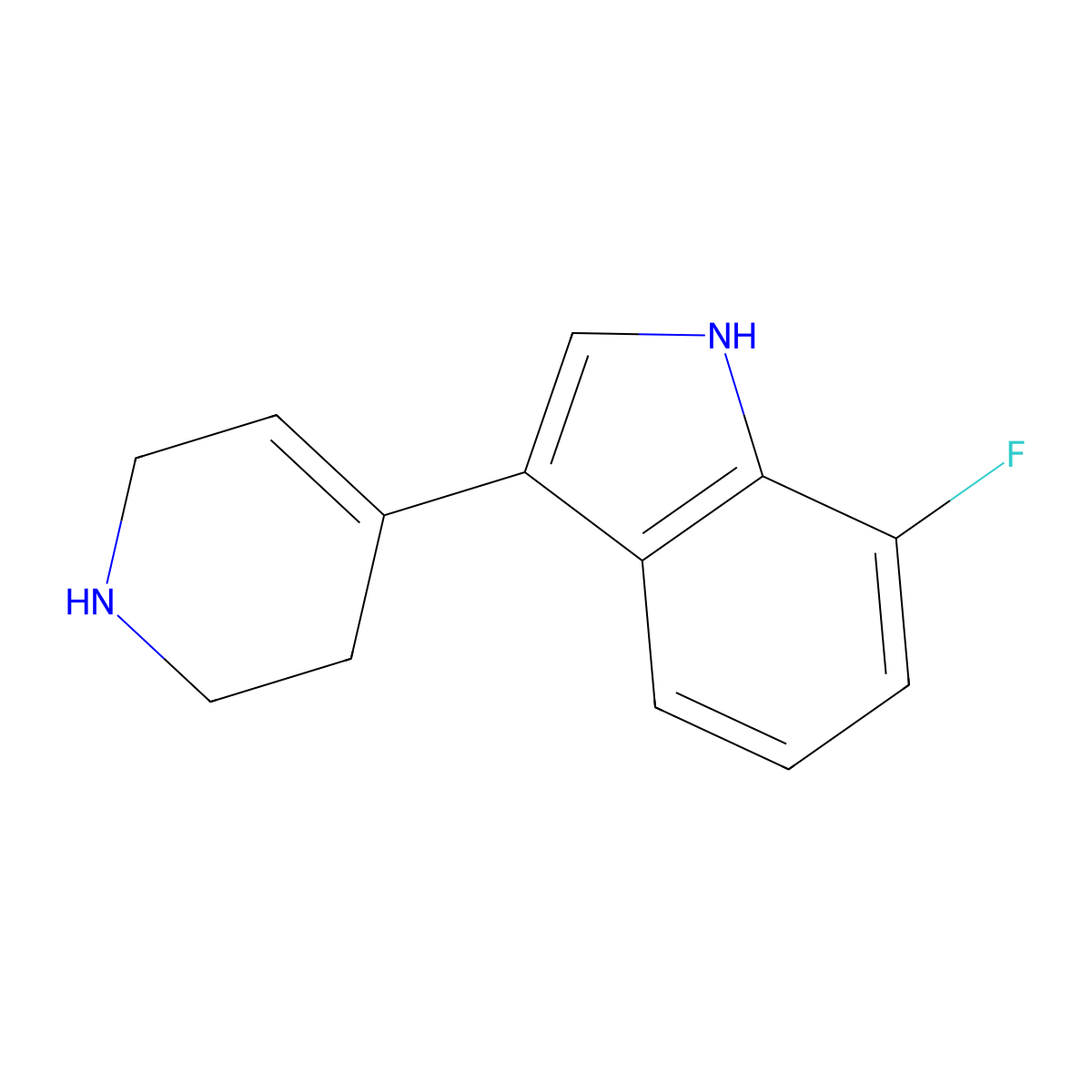 7-Fluoro-3-(1,2,3,6-tetrahydropyridin-4-yl)-1H-indole molecular structure, CAS 200714-22-3