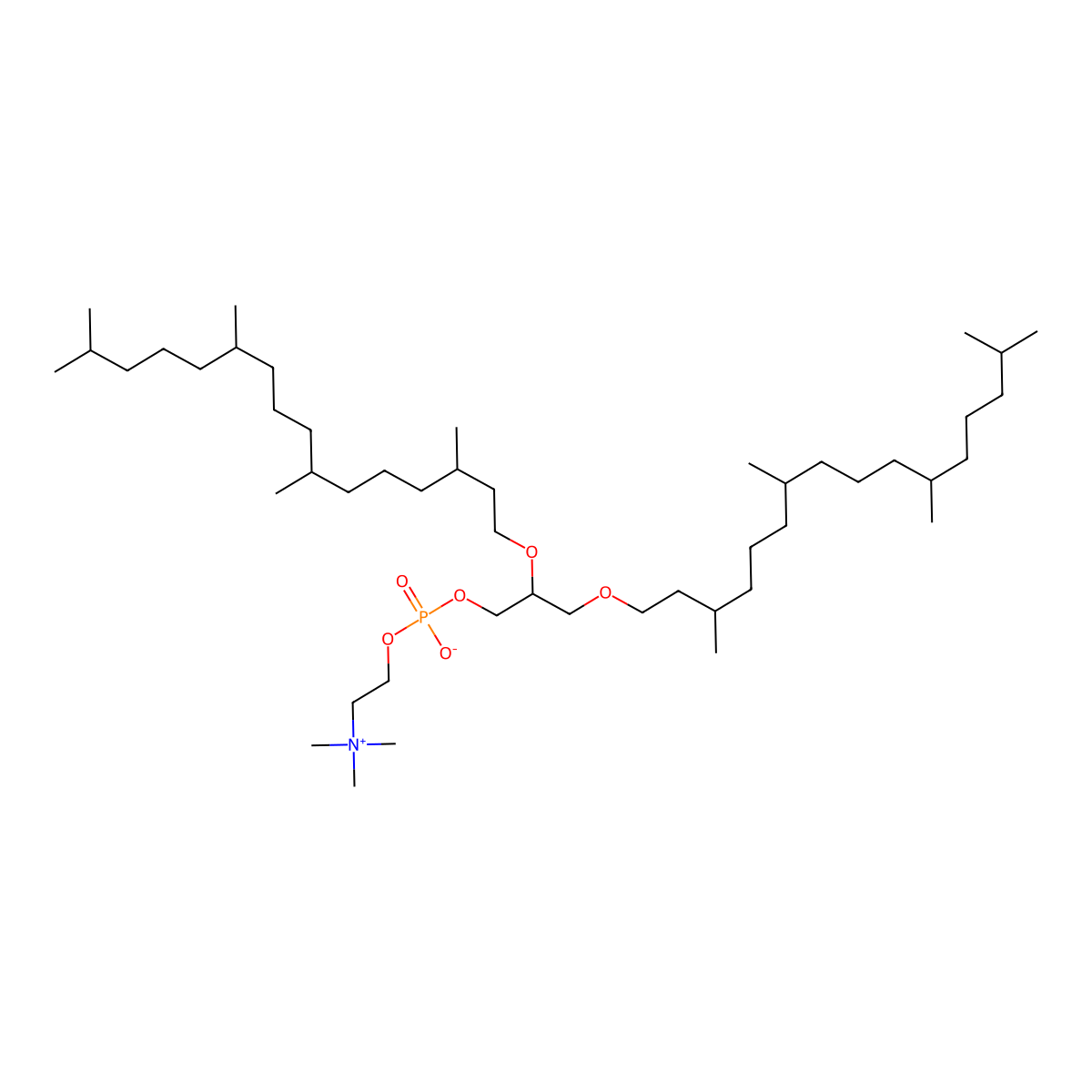 1,2-Di-o-phytanyl-sn-glycero-3-phosphocholine molecular structure, CAS 200715-69-1