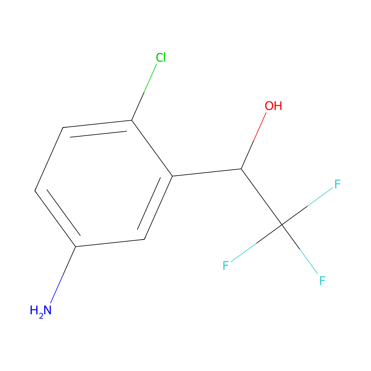 1-(5-Amino-2-chlorophenyl)-2,2,2-trifluoroethan-1-ol molecular structure, CAS 2007153-13-9