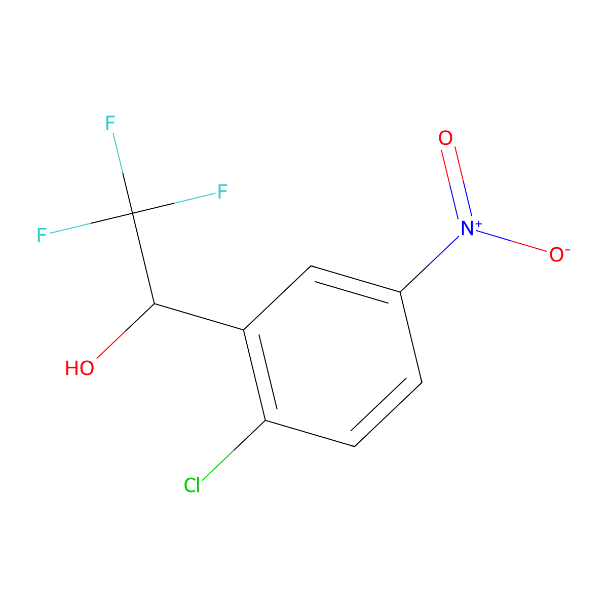 1-(2-Chloro-5-nitrophenyl)-2,2,2-trifluoroethan-1-ol molecular structure, CAS 2007153-15-1