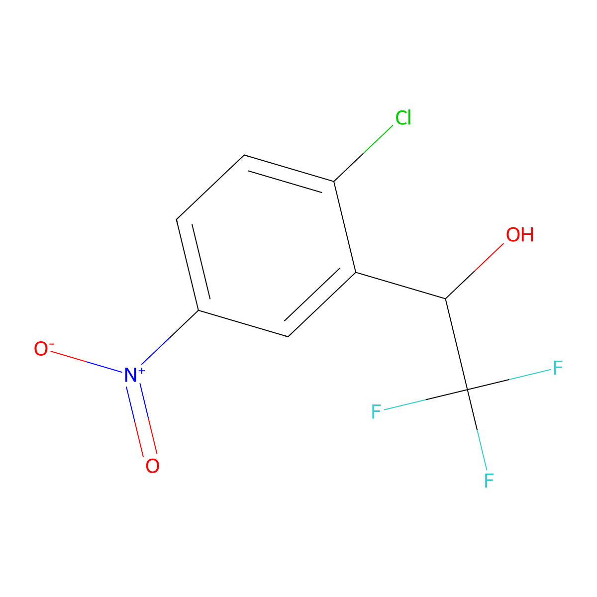 1-(2-Chloro-5-nitrophenyl)-2,2,2-trifluoroethan-1-ol molecular structure, CAS 2007153-15-1