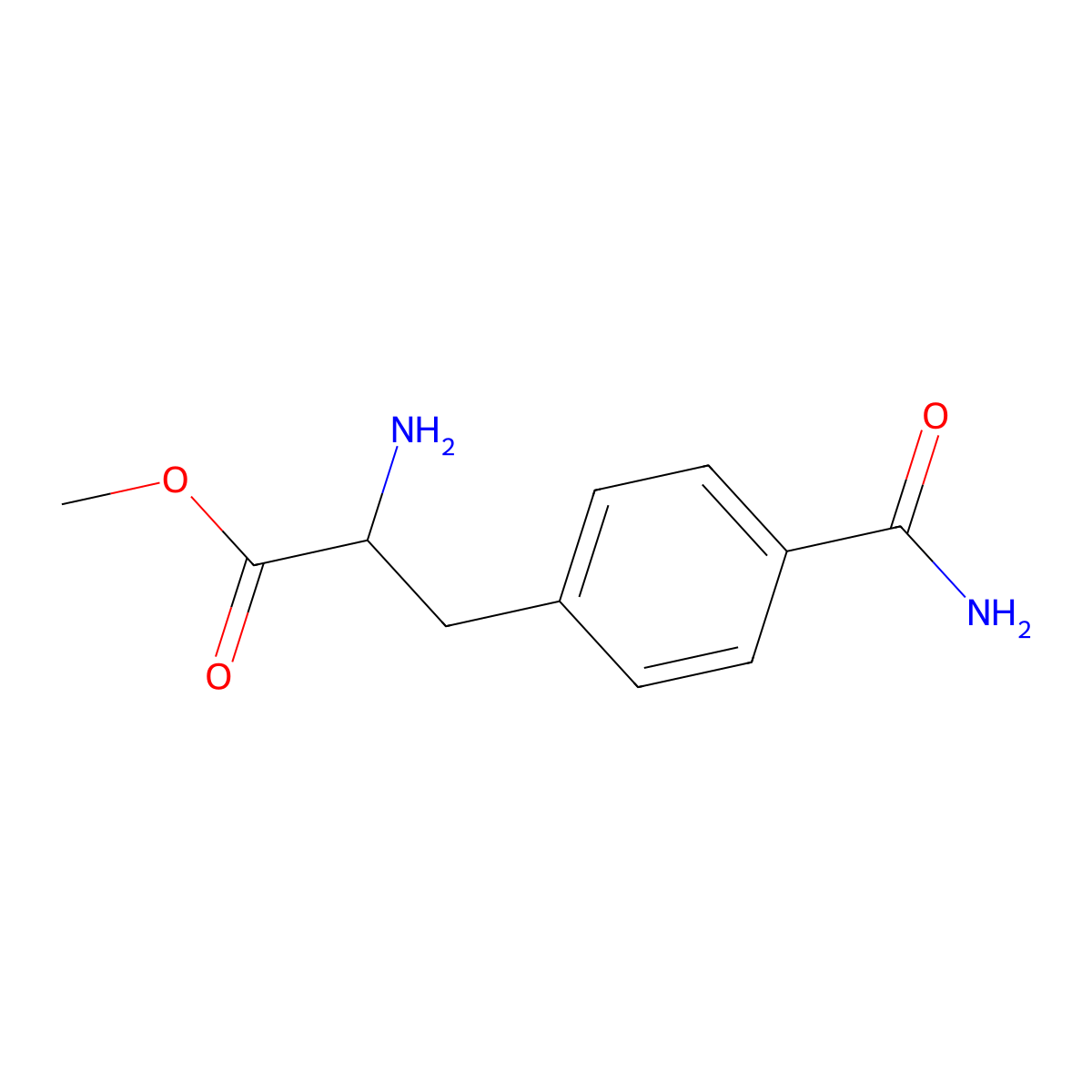 Methyl (2S)-2-amino-3-(4-carbamoylphenyl)propanoate molecular structure, CAS 2007165-35-5