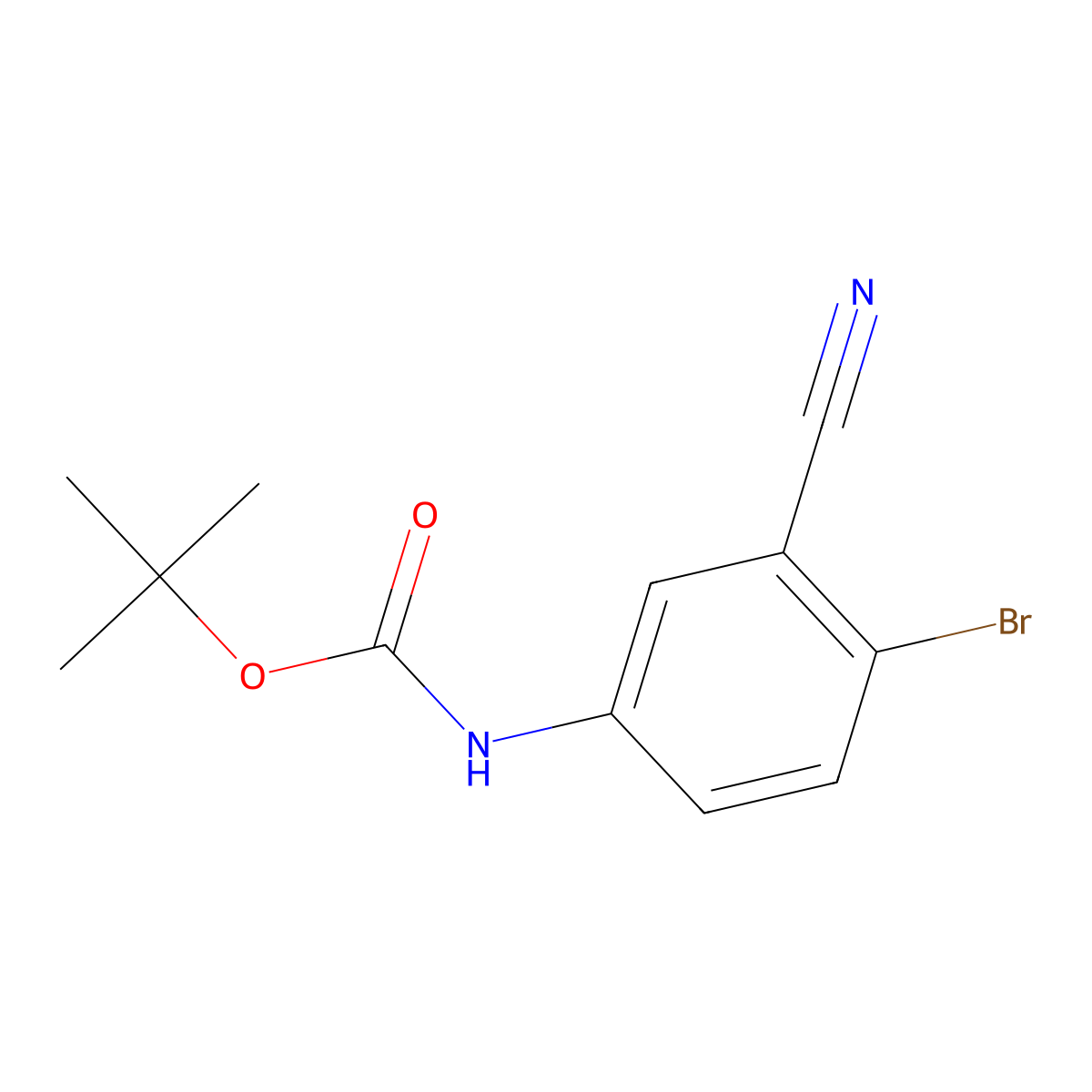 tert-butyl N-(4-bromo-3-cyanophenyl)carbamate molecular structure, CAS 2007171-85-7