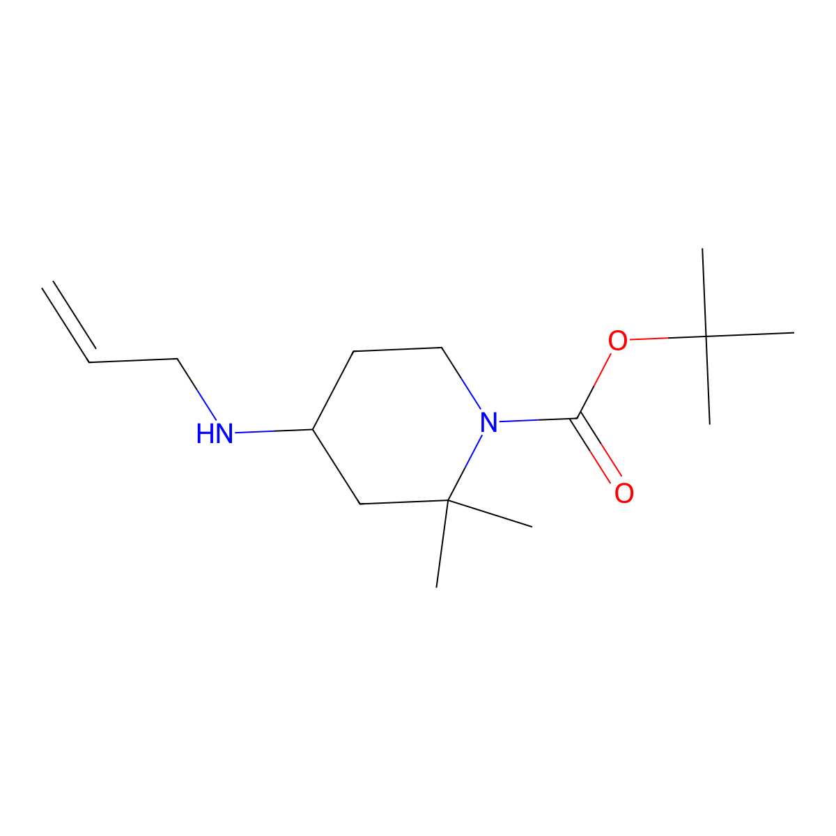1,1-Dimethylethyl 2,2-dimethyl-4-(2-propen-1-ylamino)-1-piperidinecarboxylate molecular structure, CAS 2007181-20-4
