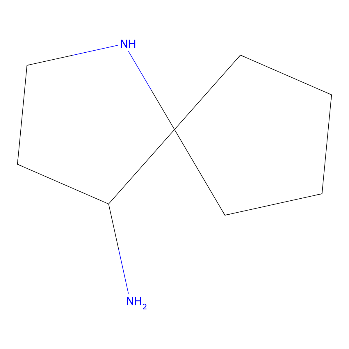 1-Azaspiro[4.4]nonan-4-amine molecular structure, CAS 2007221-63-6