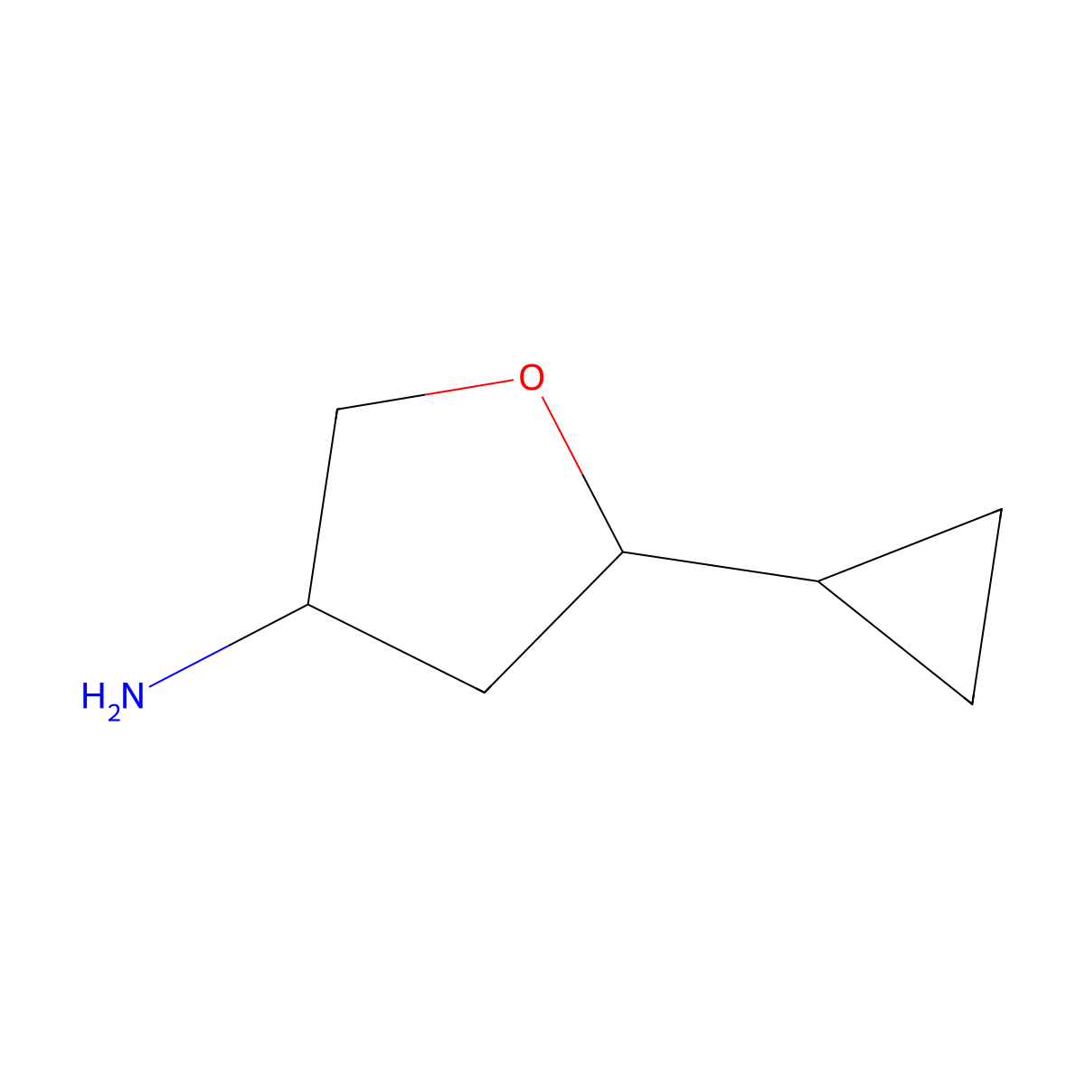 5-Cyclopropyloxolan-3-amine molecular structure, CAS 2007224-68-0