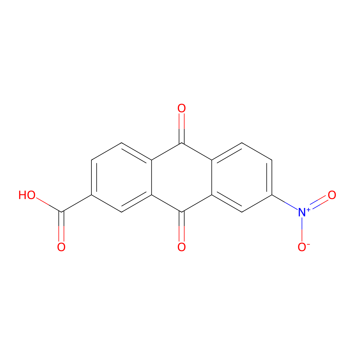 7-Nitro-9,10-dioxo-9,10-dihydroanthracene-2-carboxylic acid molecular structure, CAS 200724-63-6