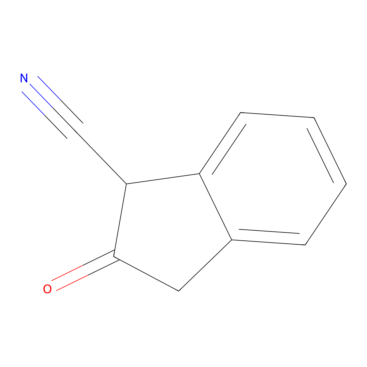 2-oxo-2,3-dihydro-1H-indene-1-carbonitrile molecular structure, CAS 200724-92-1