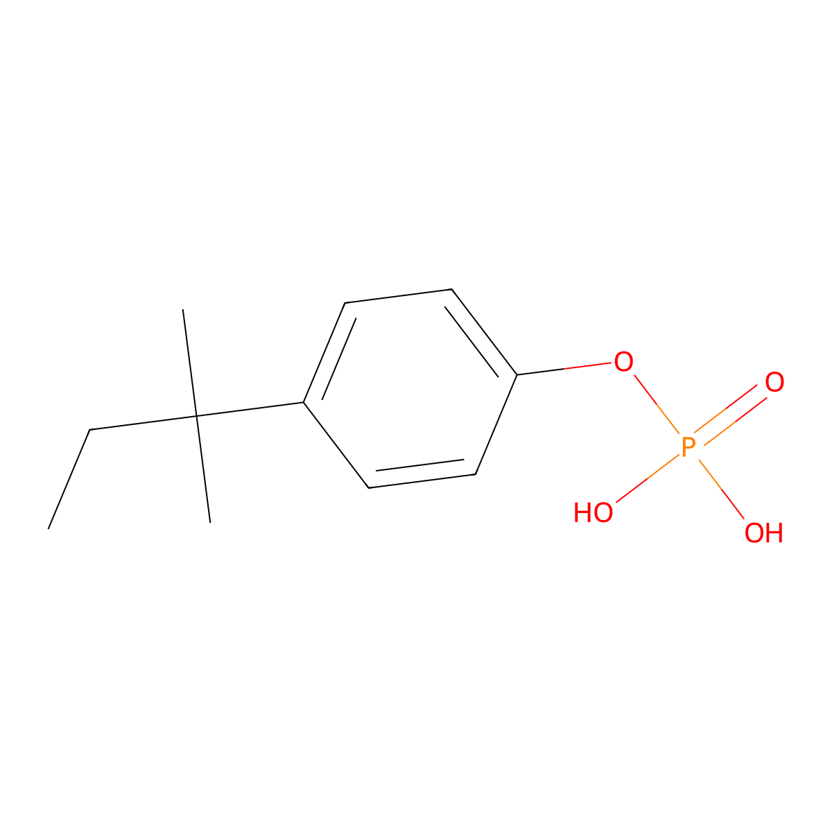 4-tert-Pentylphenyl dihydrogen phosphate molecular structure, CAS 200725-69-5