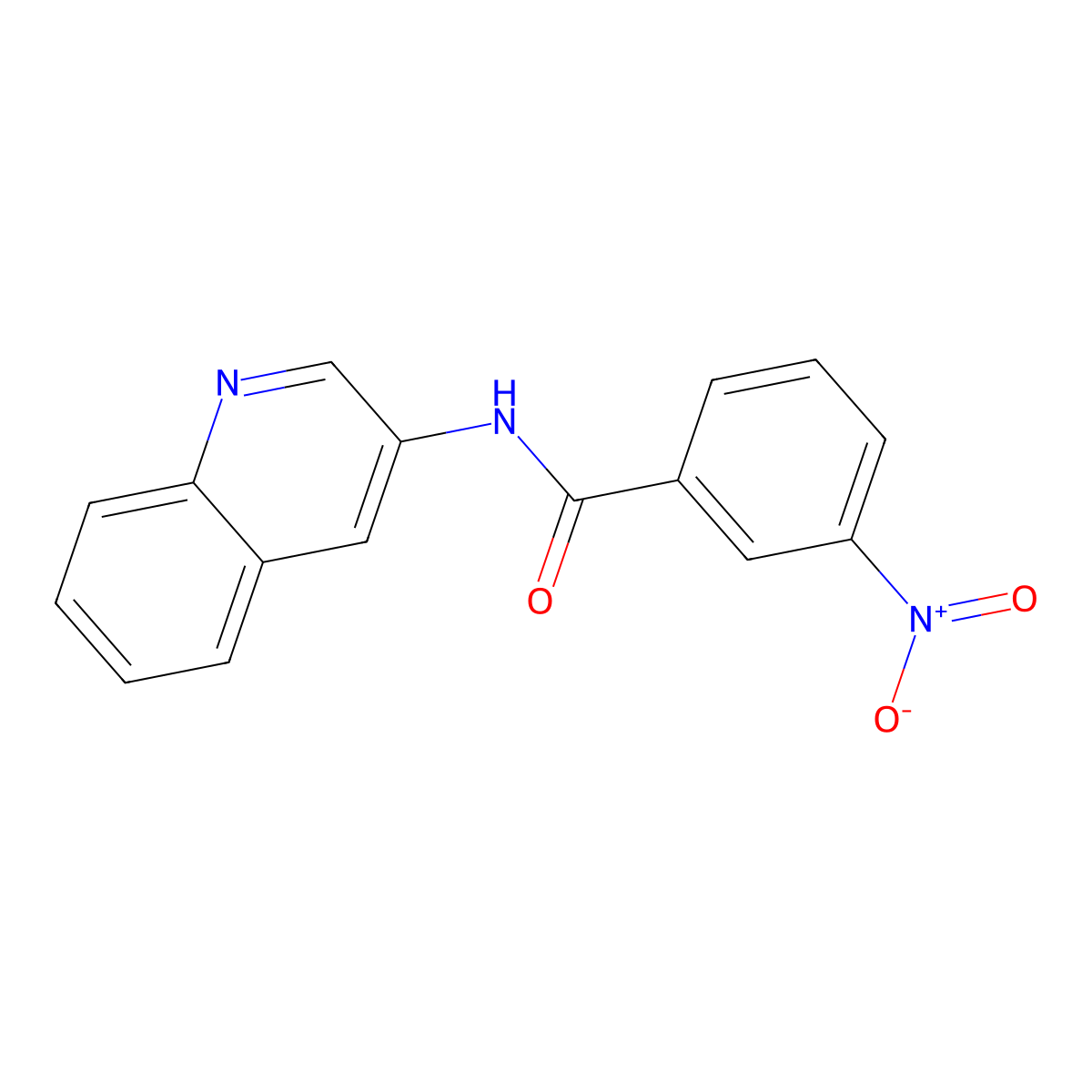 3-nitro-N-quinolin-3-ylbenzamide molecular structure, CAS 200726-22-3