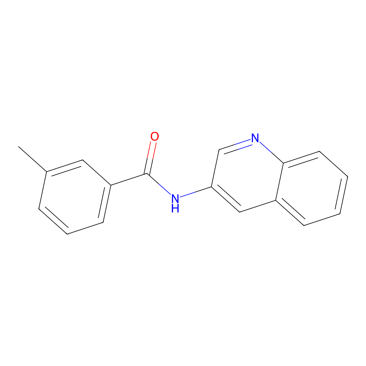 3-methyl-N-(quinolin-3-yl)benzamide molecular structure, CAS 200726-26-7