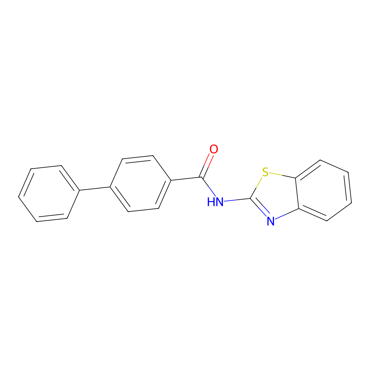 N-(1,3-benzothiazol-2-yl)-4-phenylbenzamide molecular structure, CAS 200726-40-5