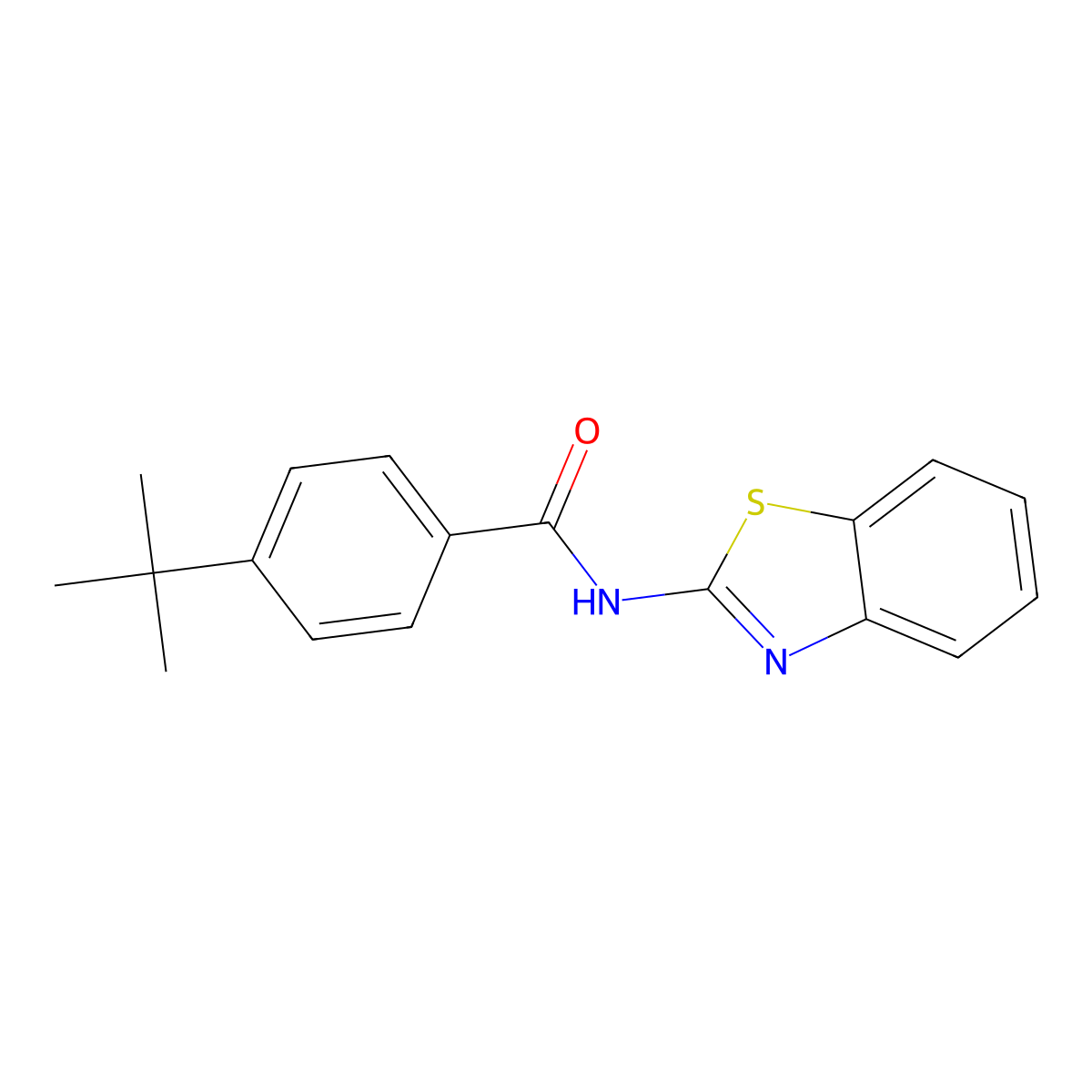 N-(1,3-Benzothiazol-2-YL)-4-tert-butylbenzamide molecular structure, CAS 200726-43-8