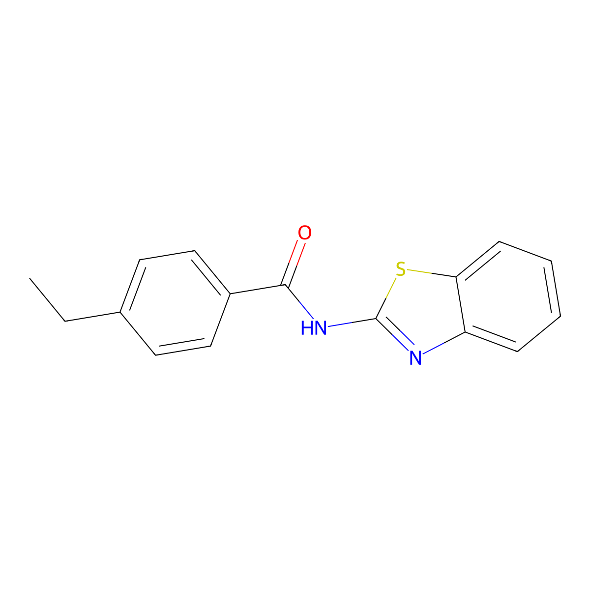 N-(1,3-benzothiazol-2-yl)-4-ethylbenzamide molecular structure, CAS 200726-47-2