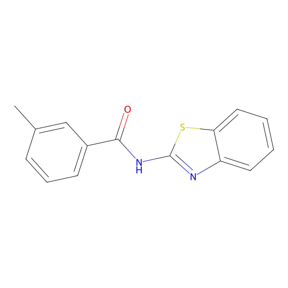 N-(1,3-benzothiazol-2-yl)-3-methylbenzamide molecular structure, CAS 200726-48-3