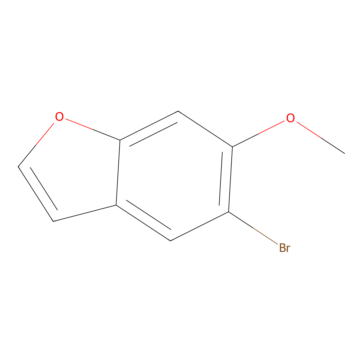 5-Bromo-6-methoxy-1-benzofuran molecular structure, CAS 20073-17-0