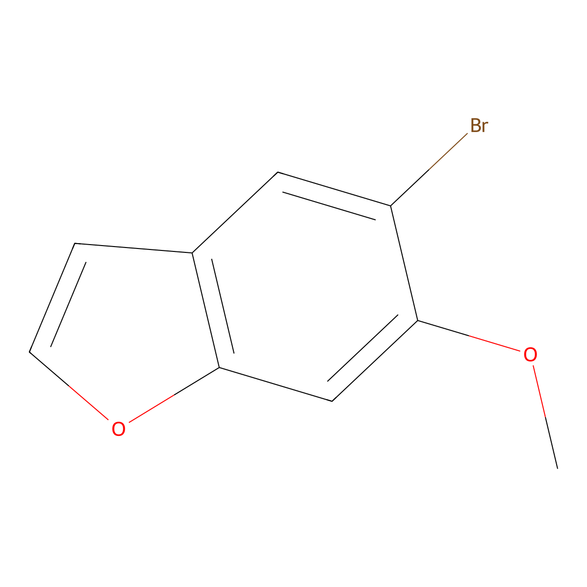 5-Bromo-6-methoxy-1-benzofuran molecular structure, CAS 20073-17-0