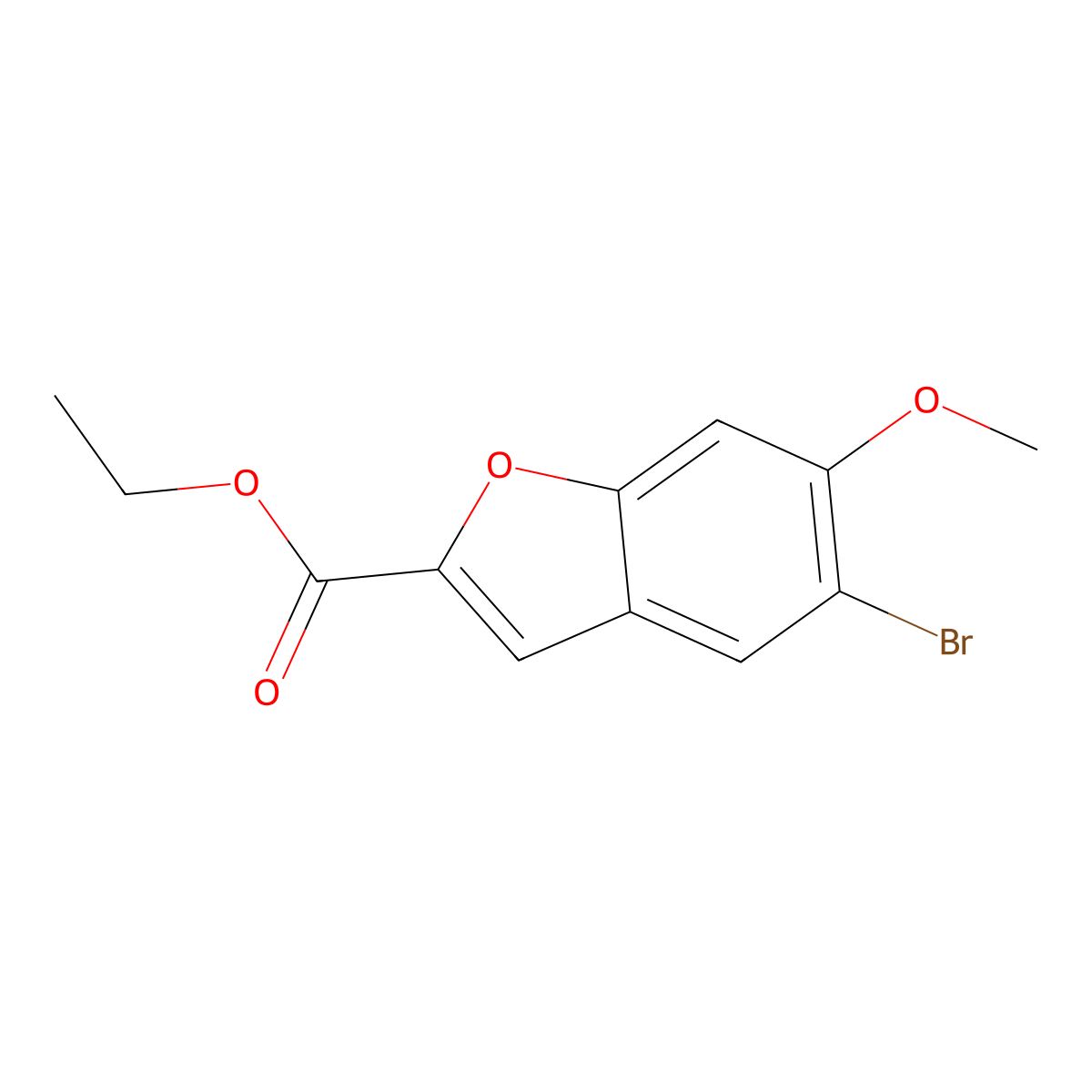 Ethyl 5-bromo-6-methoxy-1-benzofuran-2-carboxylate molecular structure, CAS 20073-18-1