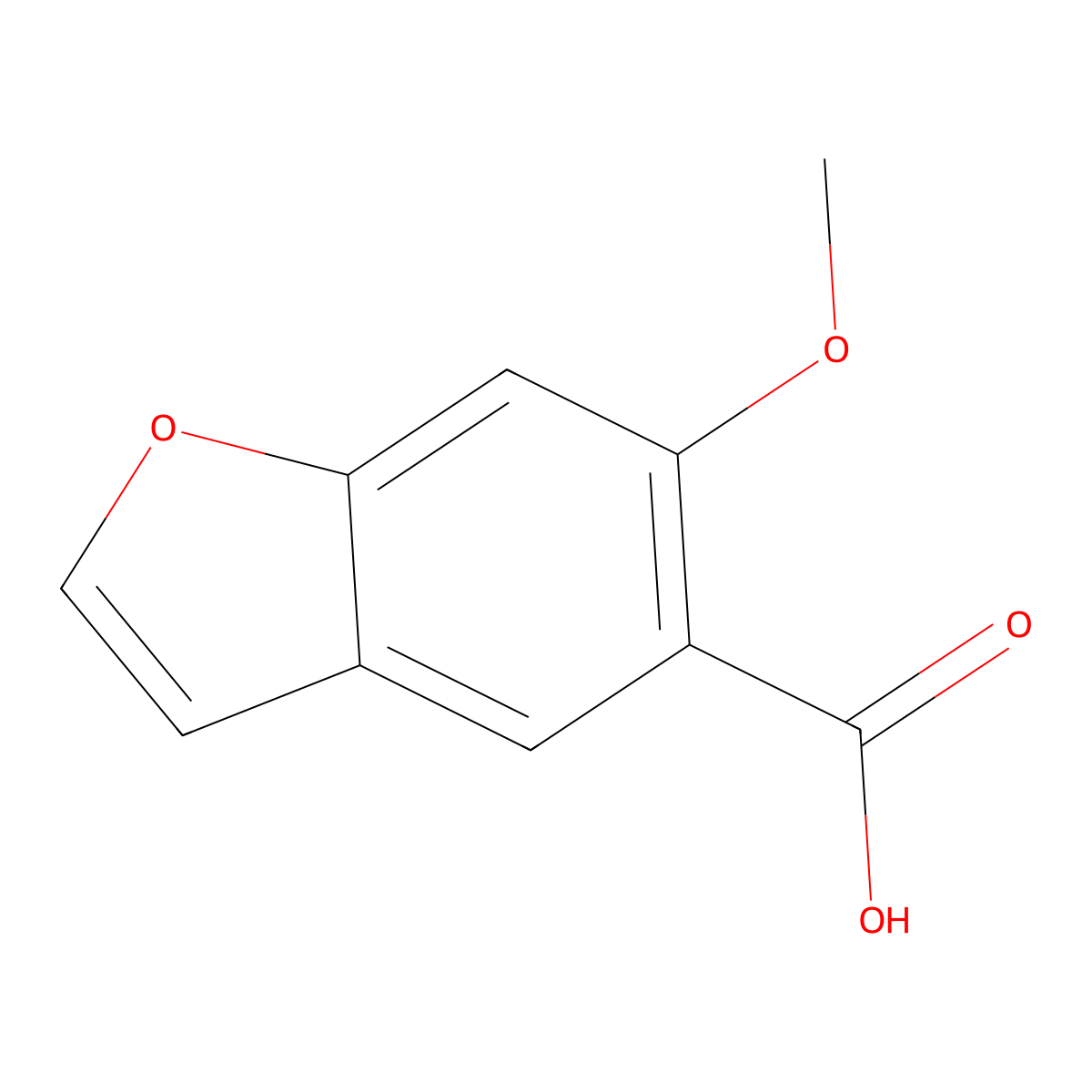 6-Methoxybenzofuran-5-carboxylic acid molecular structure, CAS 20073-20-5