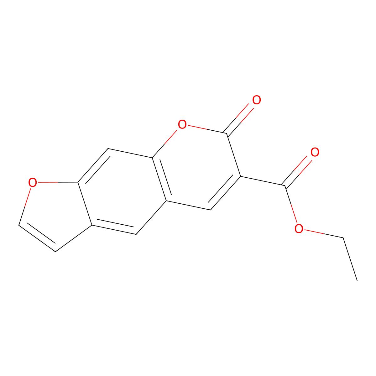 Ethyl 7-oxo-7H-furo(3,2-g)(1)benzopyran-6-carboxylate molecular structure, CAS 20073-24-9