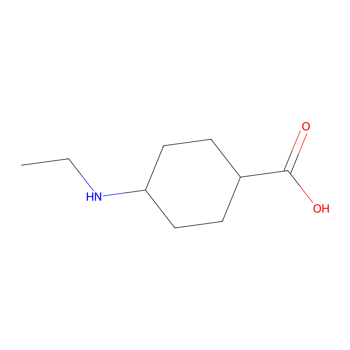 4-(Ethylamino)cyclohexane-1-carboxylic acid molecular structure, CAS 20073-86-3