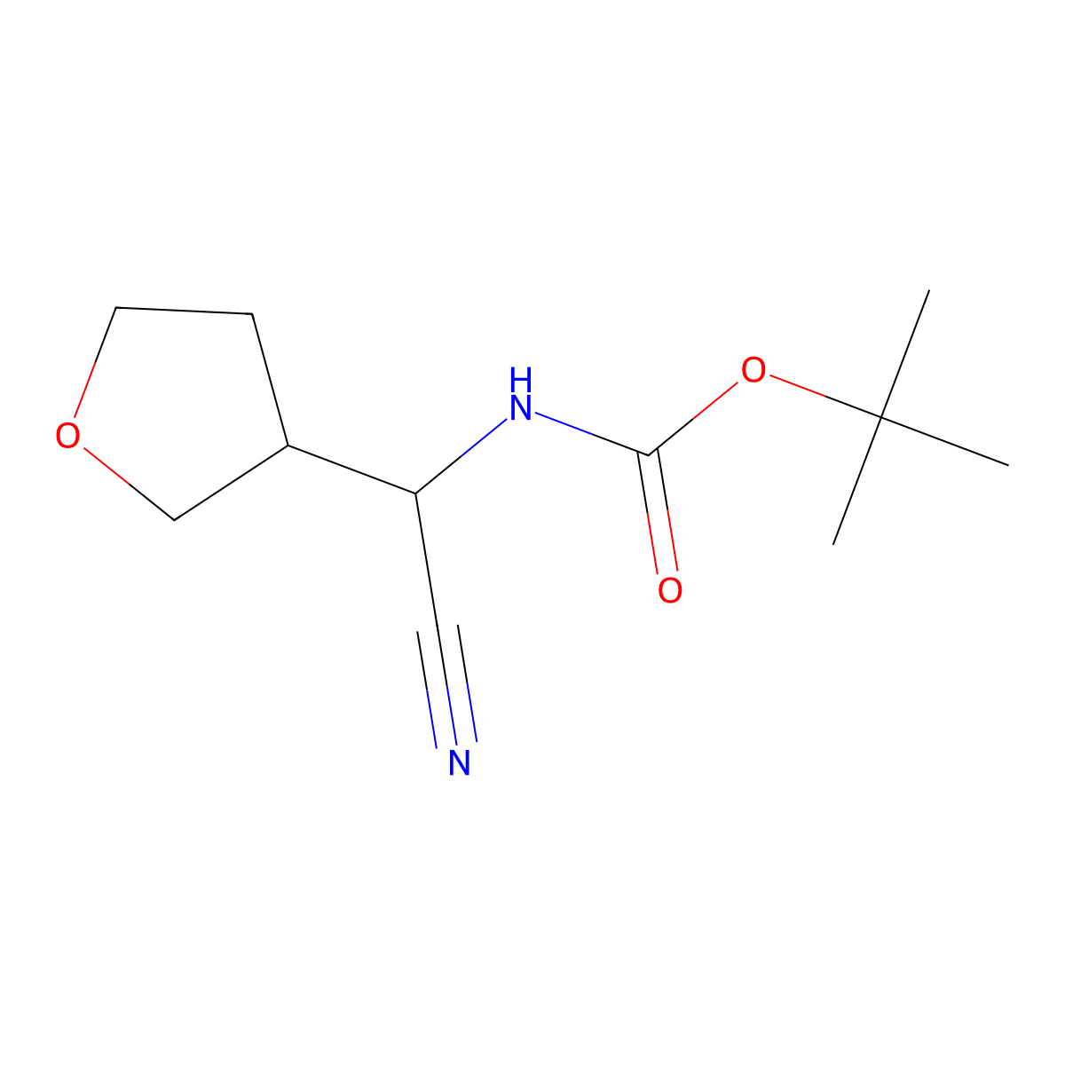tert-butyl N-[cyano(oxolan-3-yl)methyl]carbamate molecular structure, CAS 2007300-51-6