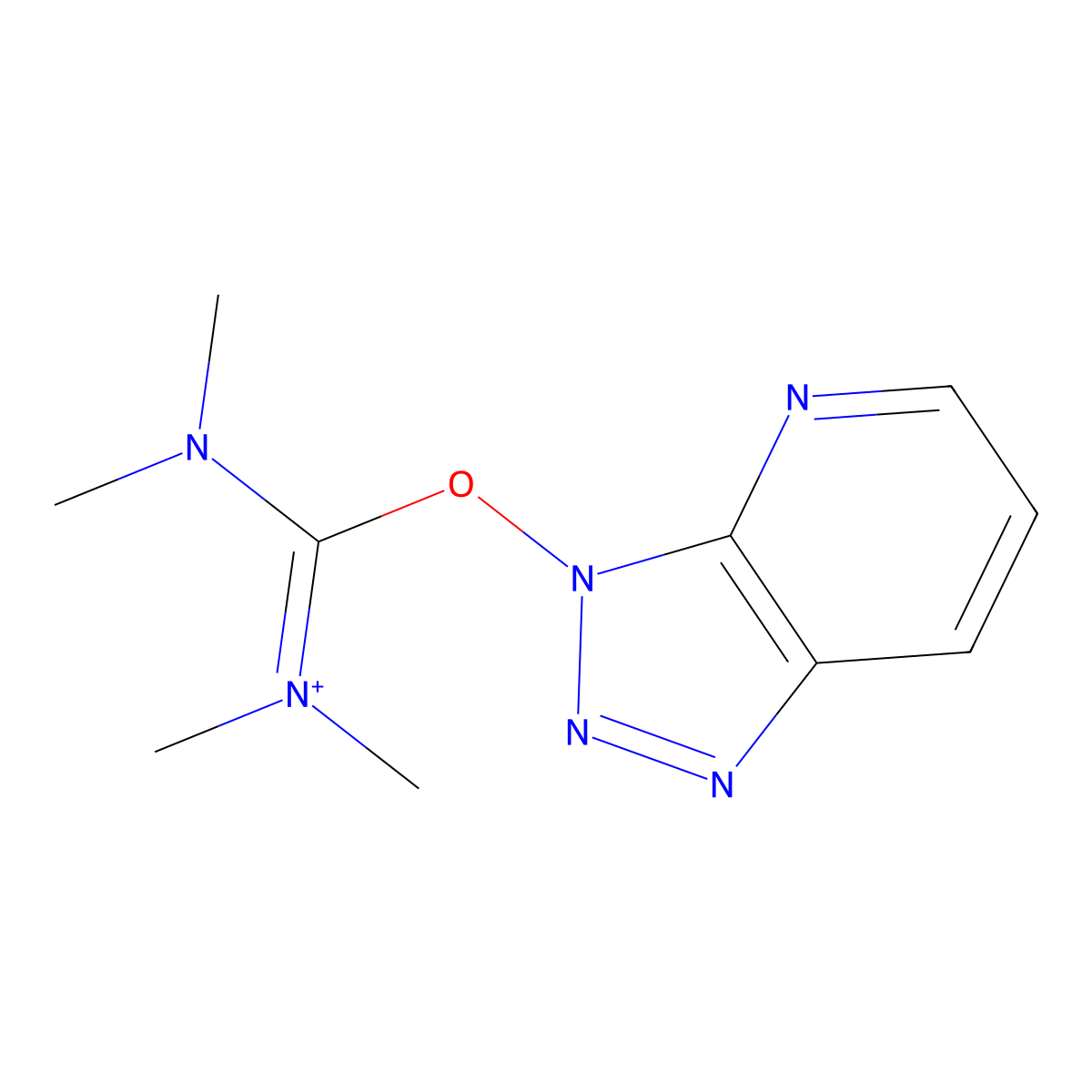 (Dimethylamino)-N,N-dimethyl(3H-(1,2,3)triazolo(4,5-b)pyridin-3-yloxy)methaniminium molecular structure, CAS 200731-30-2