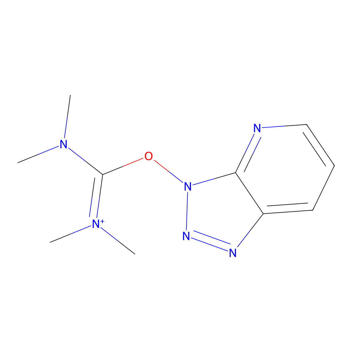 (Dimethylamino)-N,N-dimethyl(3H-(1,2,3)triazolo(4,5-b)pyridin-3-yloxy)methaniminium molecular structure, CAS 200731-30-2