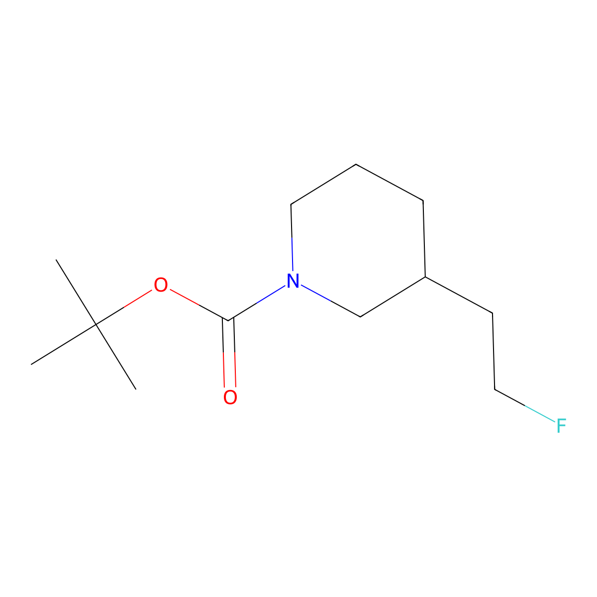 Tert-butyl 3-(2-fluoroethyl)piperidine-1-carboxylate molecular structure, CAS 2007310-31-6