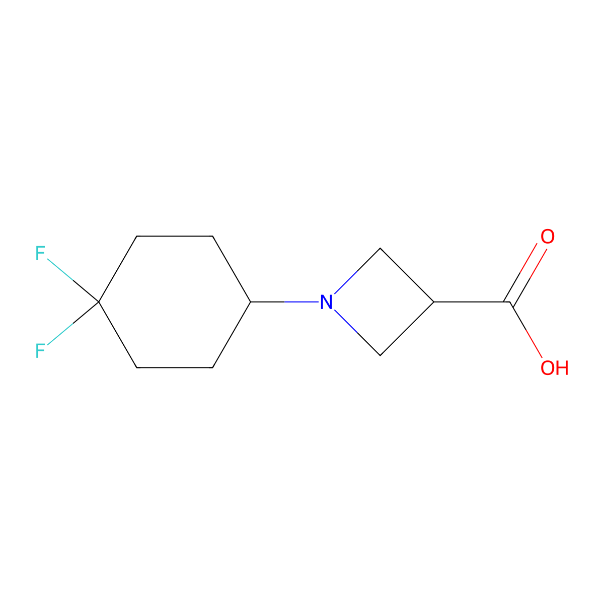 1-(4,4-Difluorocyclohexyl)azetidine-3-carboxylic acid molecular structure, CAS 2007314-01-2