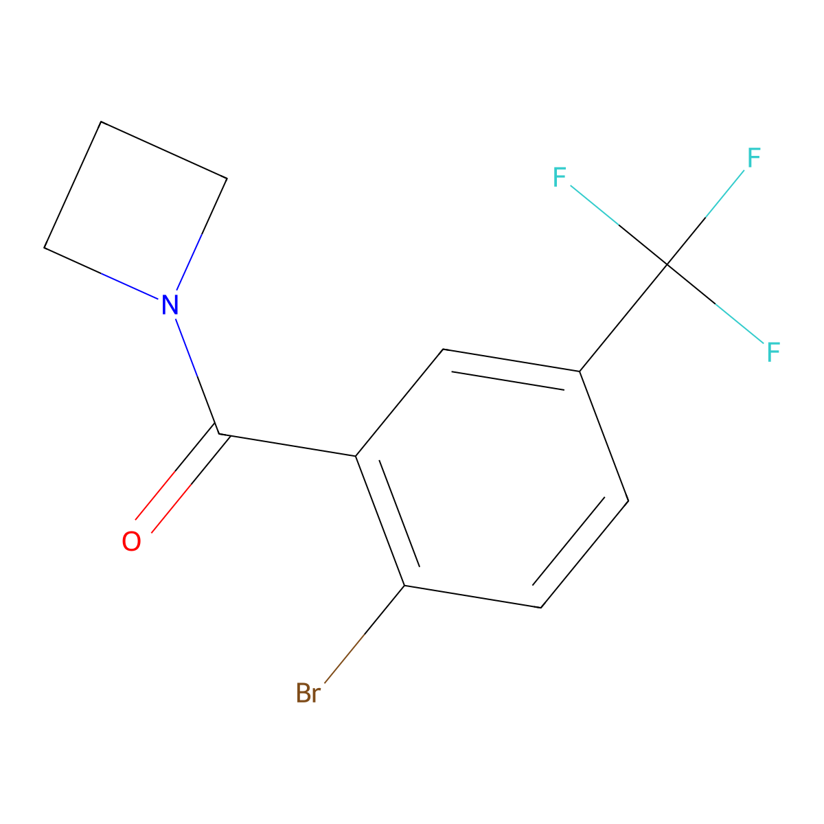 Azetidin-1-yl(2-bromo-5-(trifluoromethyl)phenyl)methanone molecular structure, CAS 2007323-50-2