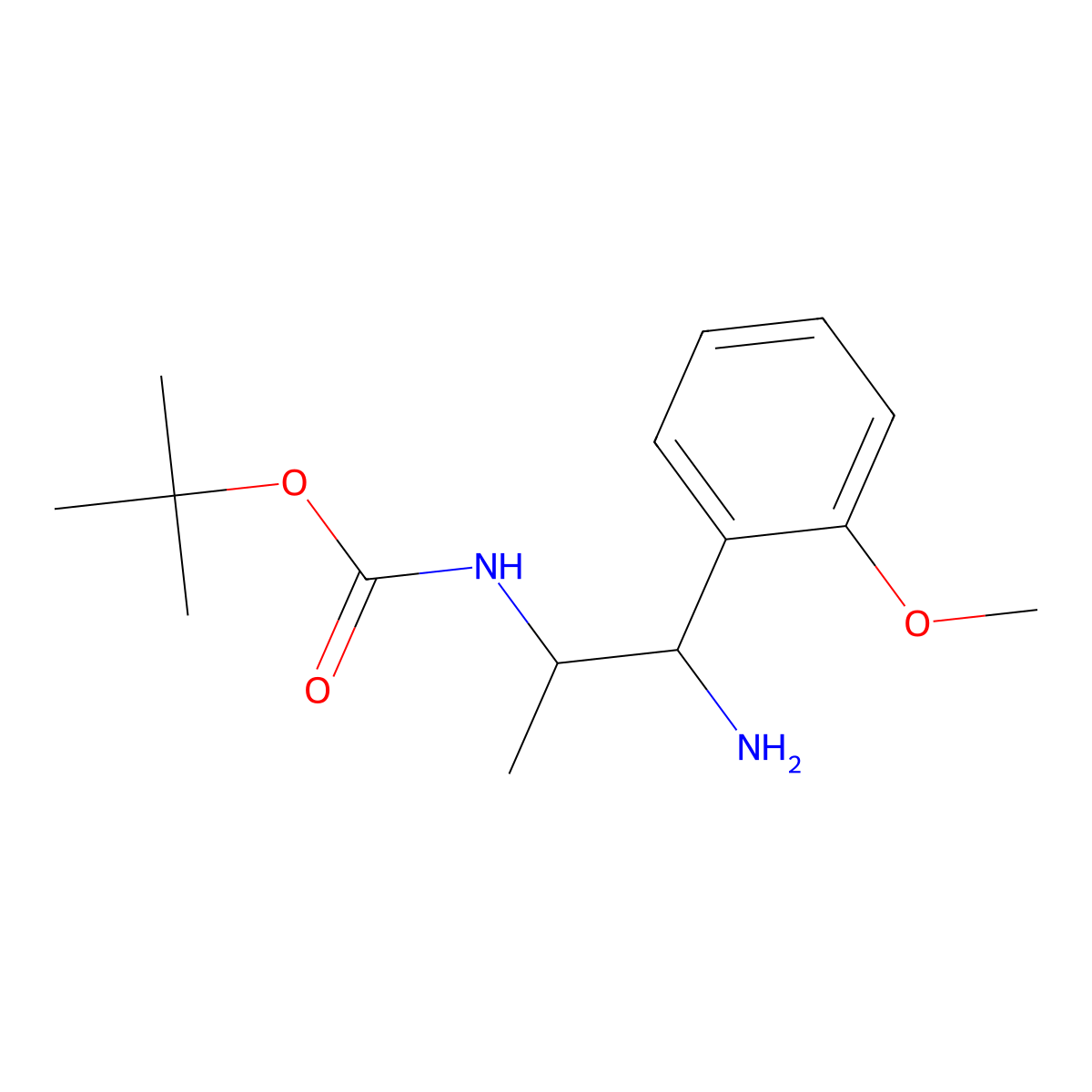 Tert-butyl N-[1-amino-1-(2-methoxyphenyl)propan-2-yl]carbamate molecular structure, CAS 2007390-36-3