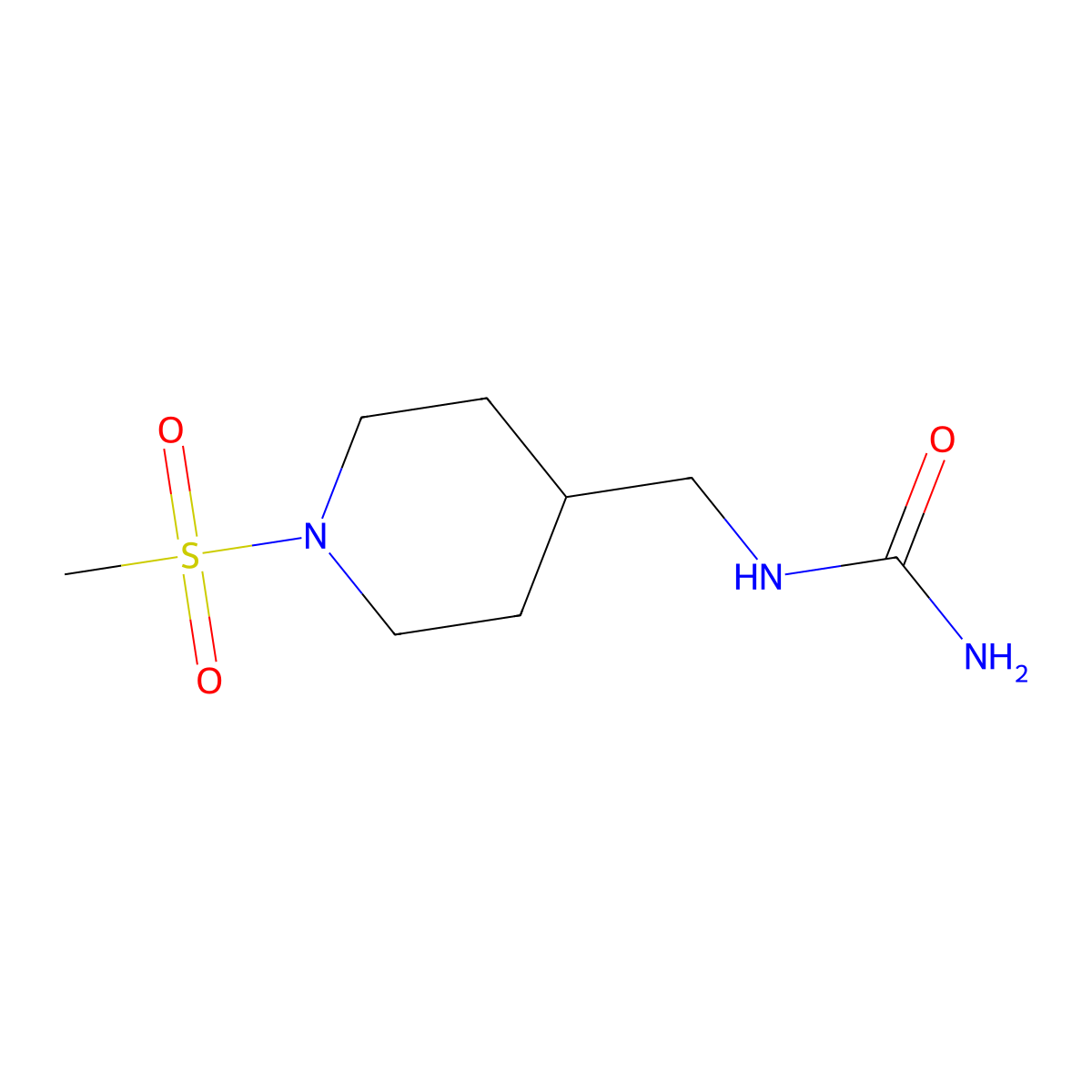 [(1-Methanesulfonylpiperidin-4-yl)methyl]urea molecular structure, CAS 2007393-04-4