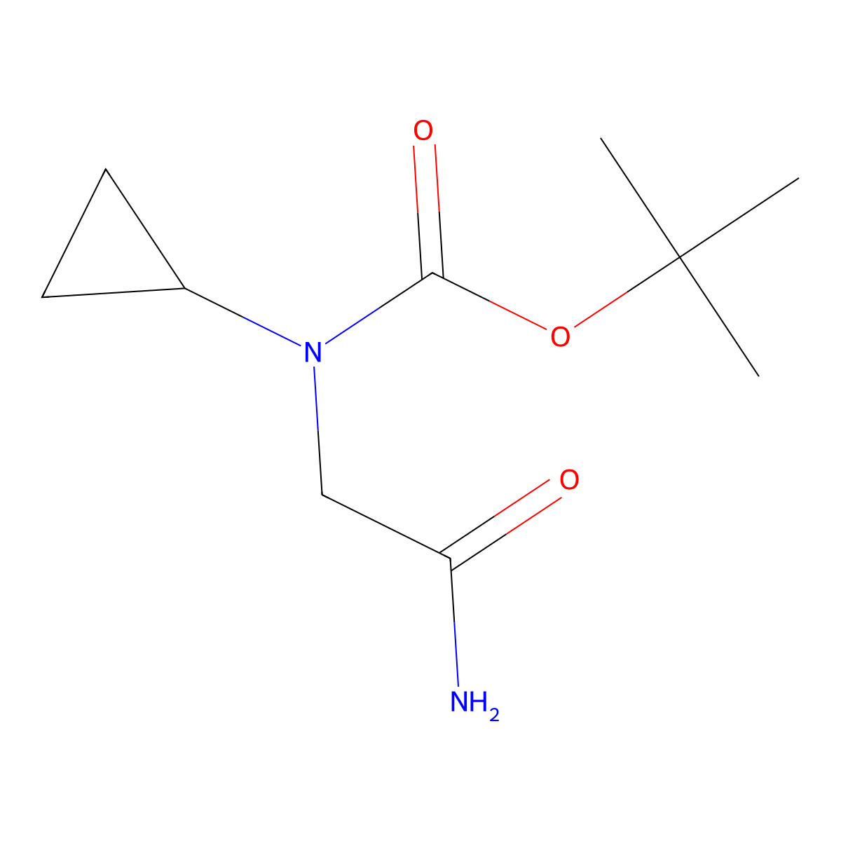 tert-butyl N-(carbamoylmethyl)-N-cyclopropylcarbamate molecular structure, CAS 2007400-80-6