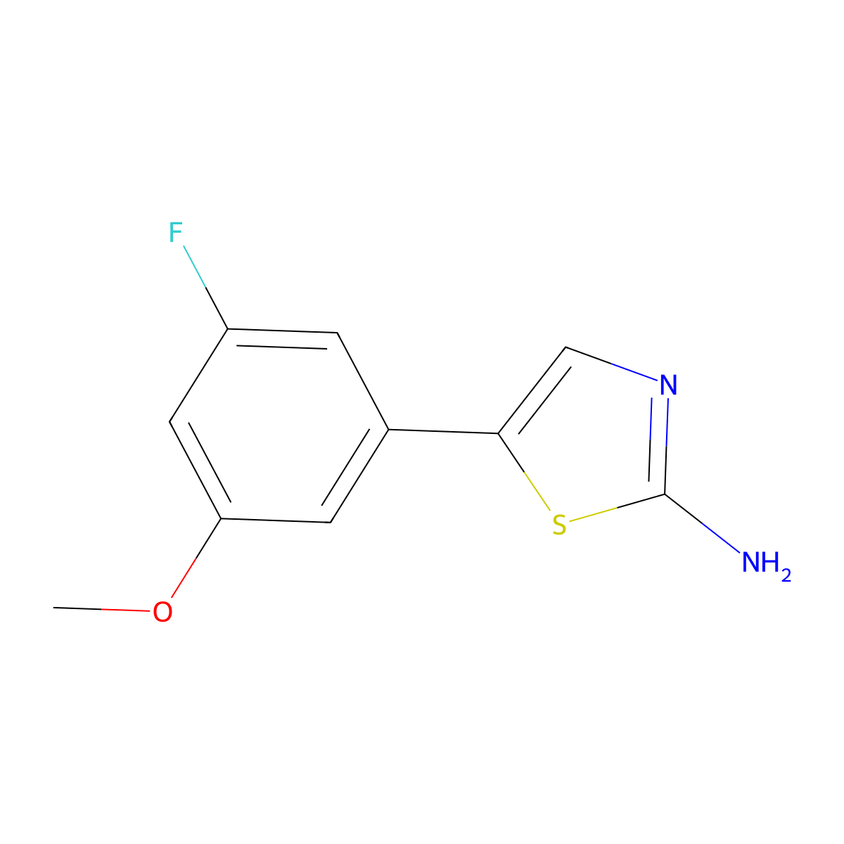 5-(3-Fluoro-5-methoxyphenyl)thiazol-2-amine molecular structure, CAS 2007405-27-6