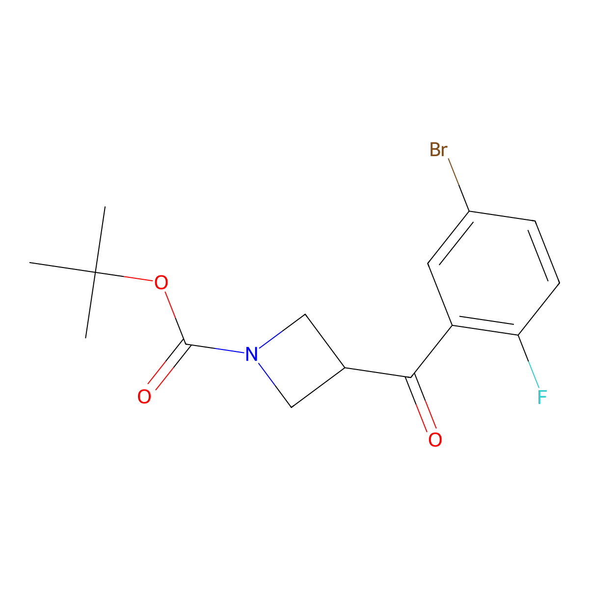 Tert-butyl 3-(5-bromo-2-fluorobenzoyl)azetidine-1-carboxylate molecular structure, CAS 2007449-42-3
