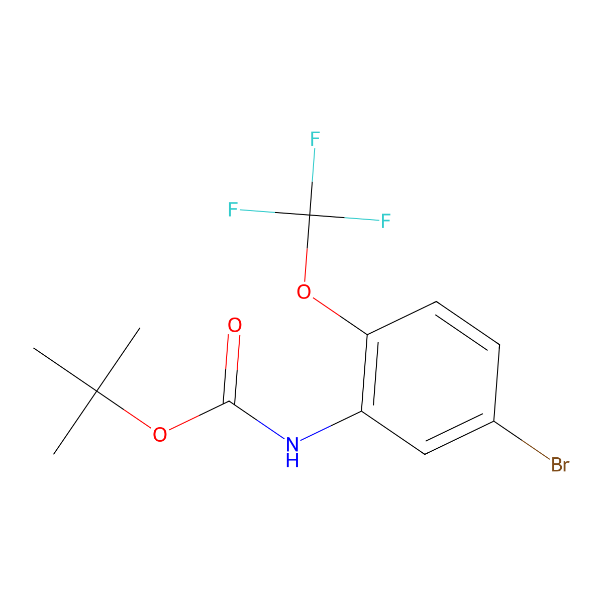 tert-butyl N-[5-bromo-2-(trifluoromethoxy)phenyl]carbamate molecular structure, CAS 2007540-19-2