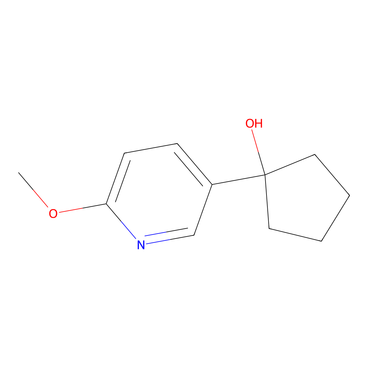 1-(6-Methoxypyridin-3-yl)cyclopentanol molecular structure, CAS 2007638-42-6