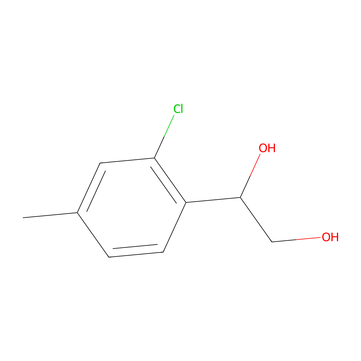1-(2-Chloro-4-methylphenyl)ethane-1,2-diol molecular structure, CAS 2007665-17-8