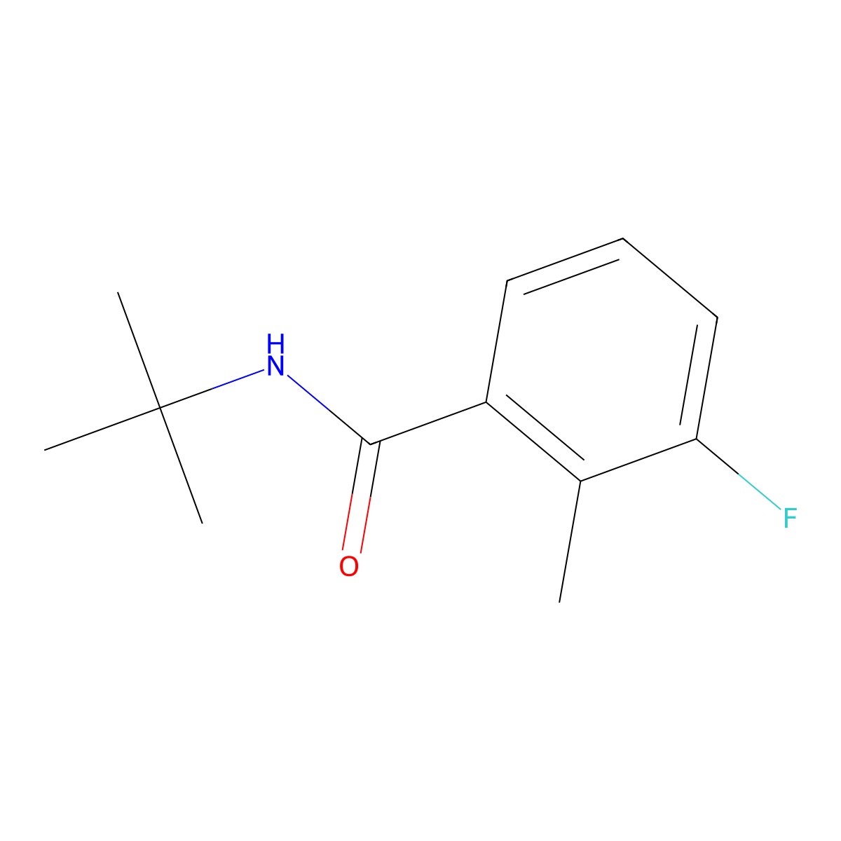 N-(1,1-Dimethylethyl)-3-fluoro-2-methylbenzamide molecular structure, CAS 2007669-01-2