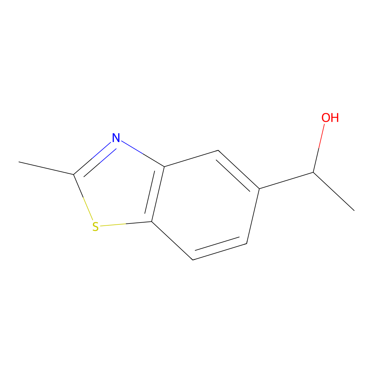 1-(2-Methylbenzo[d]thiazol-5-yl)ethanol molecular structure, CAS 20077-87-6