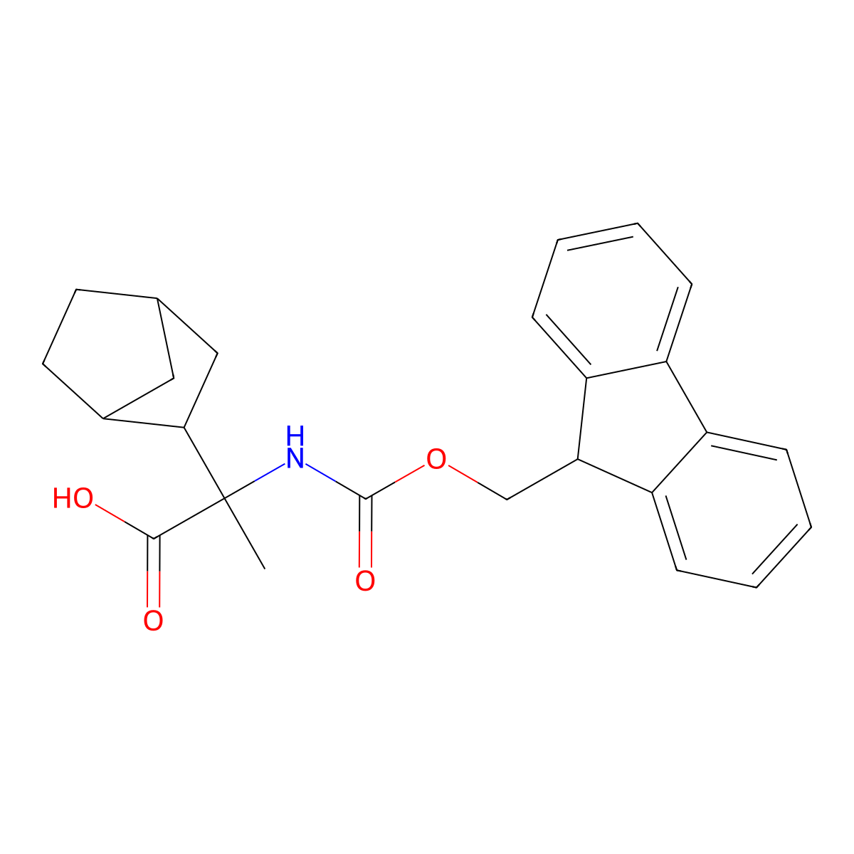 2-{bicyclo[2.2.1]heptan-2-yl}-2-({[(9H-fluoren-9-yl)methoxy]carbonyl}amino)propanoic acid molecular structure, CAS 2007700-15-2